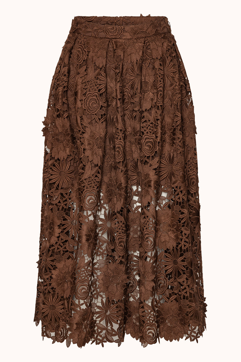 3D Lace Midi Skirt
