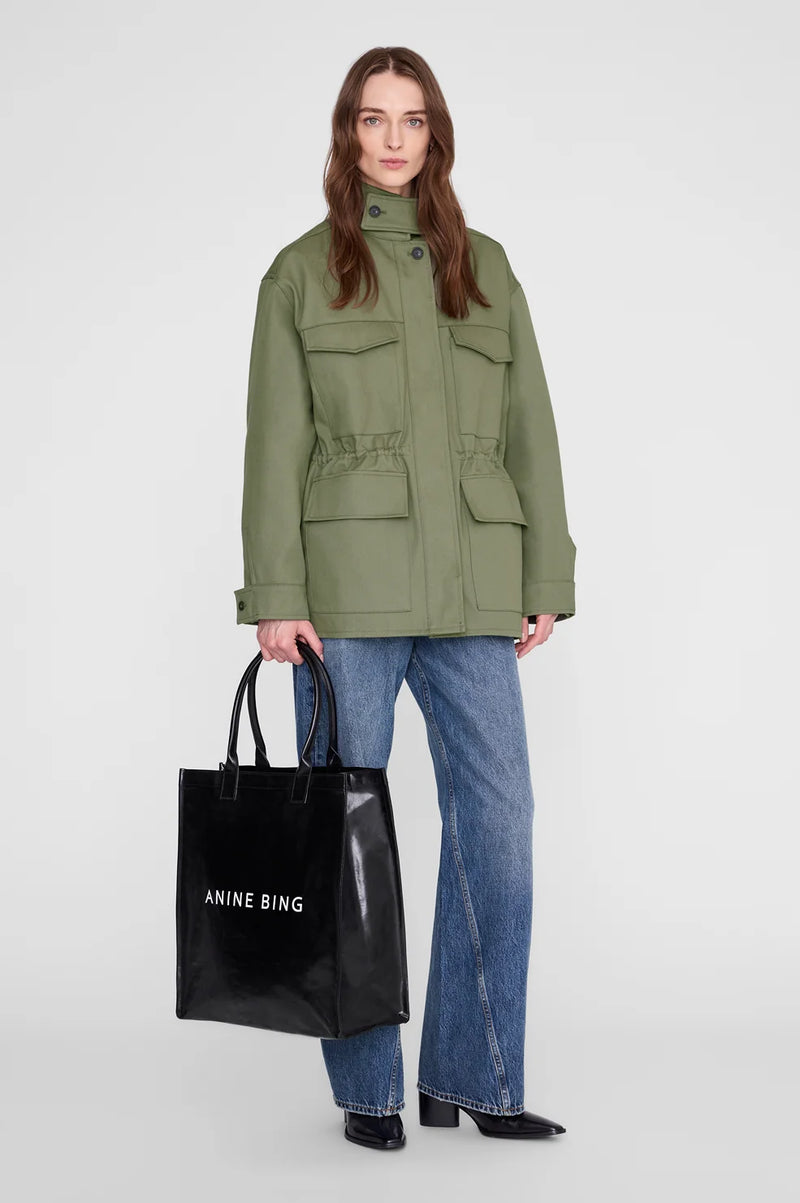 LEONIE COATED TOTE - Zwart
