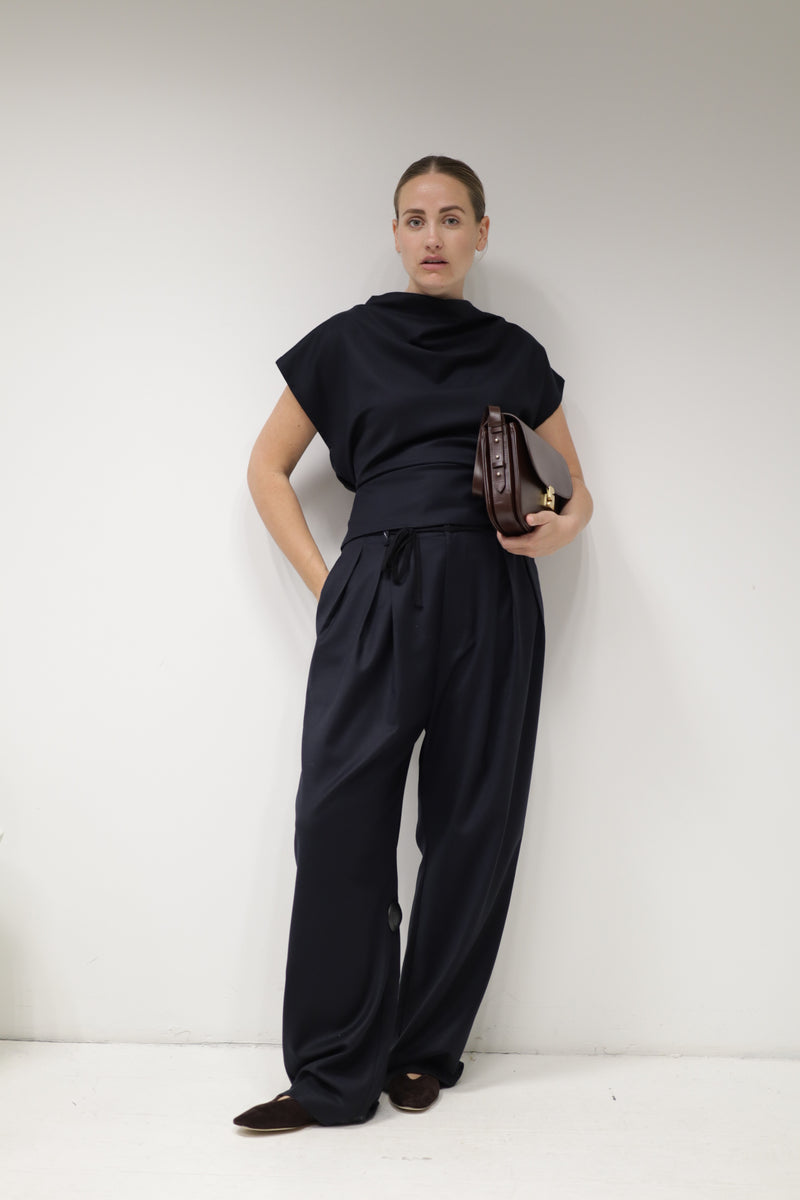 Top Bianchina Flan Navy