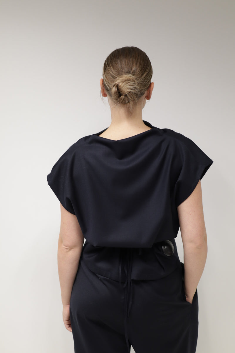 Top Bianchina Flan Navy