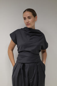 Top Bianchina Flan grigio