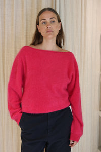 ERIKA CASHMERE OFF SHOULDER BERRY