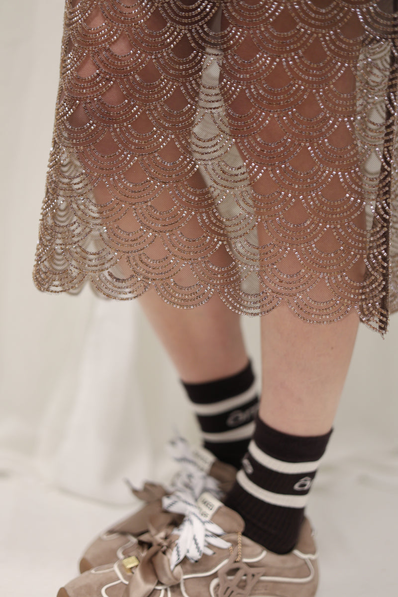 Scallop sequin skirt