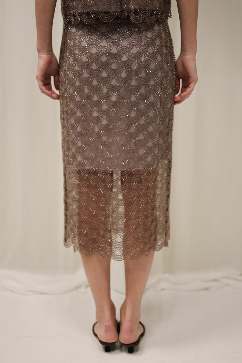 Scallop sequin skirt