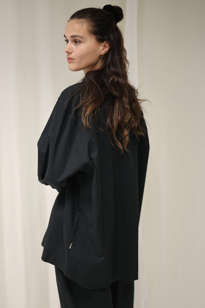 BLOUSE BOUCLE BASIC - Zwart