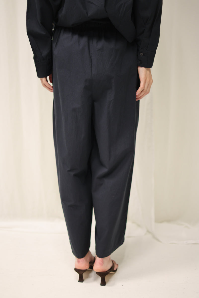 TROUSER BOUCLE BOX - Donker Blauw