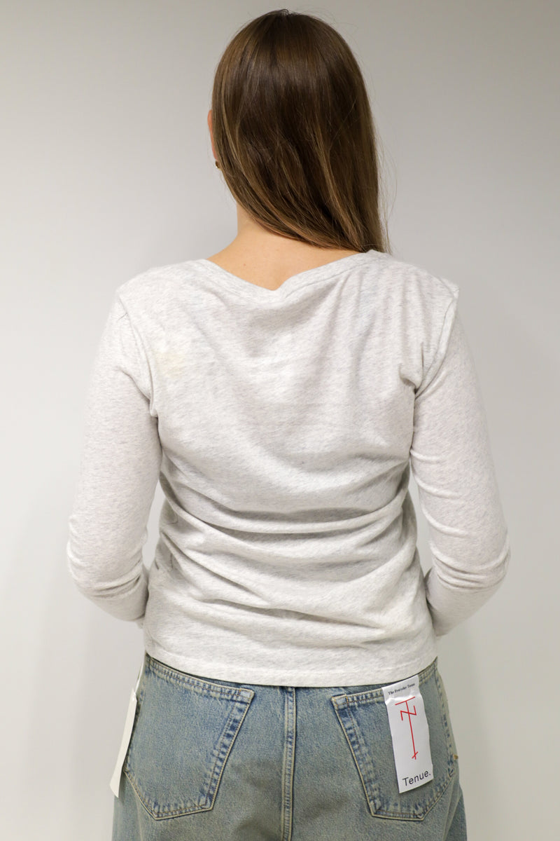 Col rond manches grey