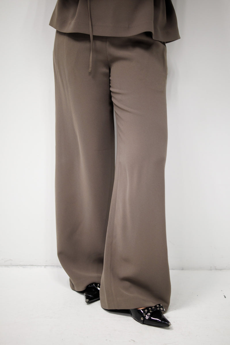 Palmira Pants Crepe Georgette Dark Moss