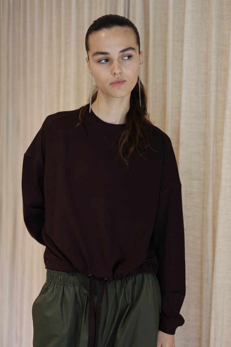 Sweat manches  Aubergine