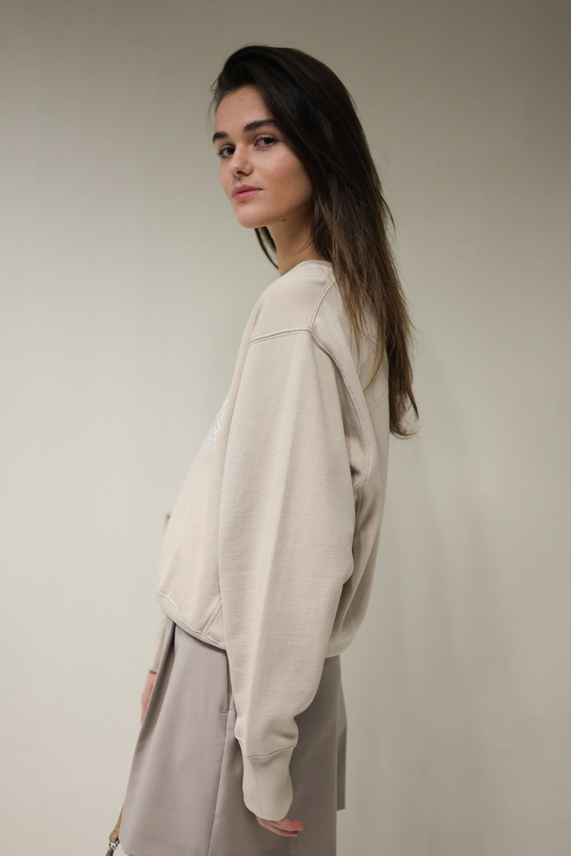 HARRY SHRUNKEN SWEATSHIRT PARIS - BEIGE