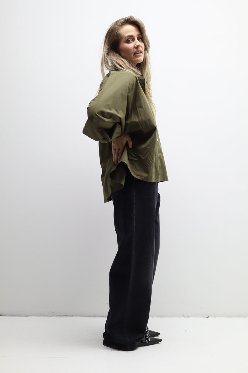 GALA OVERSIZED SHIRT KHAKI GREEN