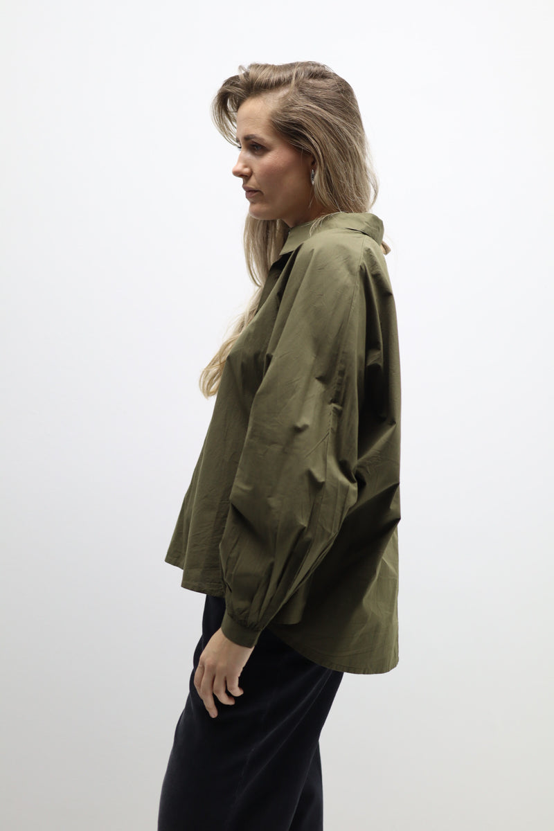 GALA OVERSIZED SHIRT KHAKI GREEN