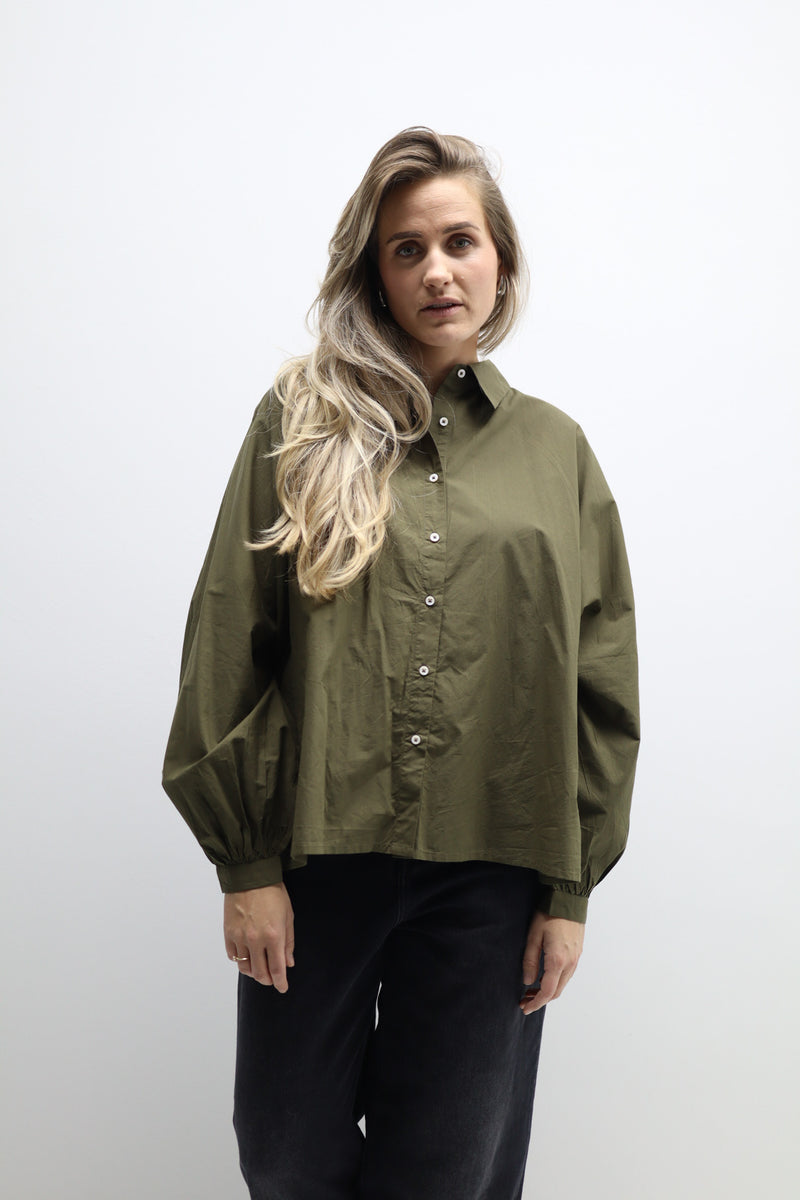 GALA OVERSIZED SHIRT KHAKI GREEN