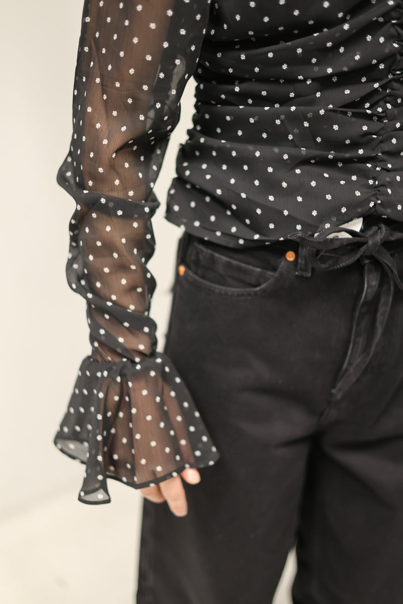 Chiffon Ruched Ls Top
