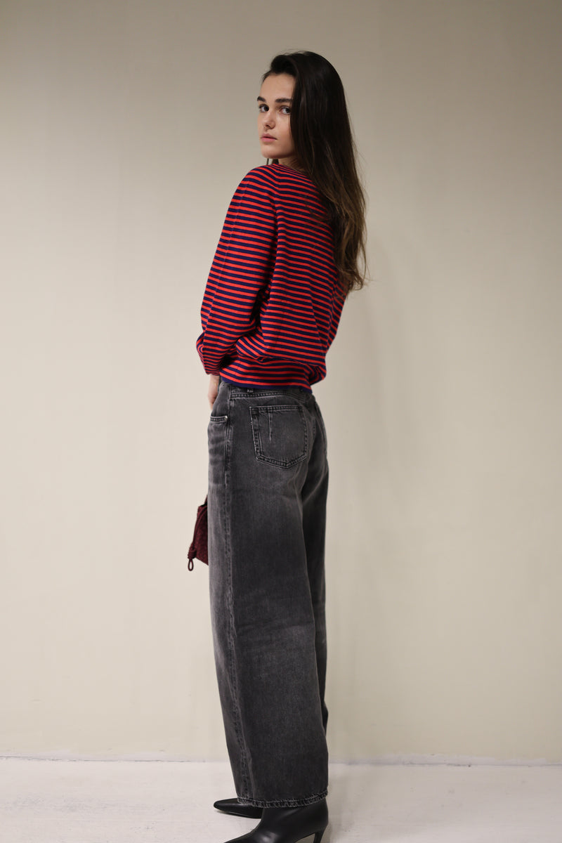 Lyon Slop Black W - Zwarte Jeans