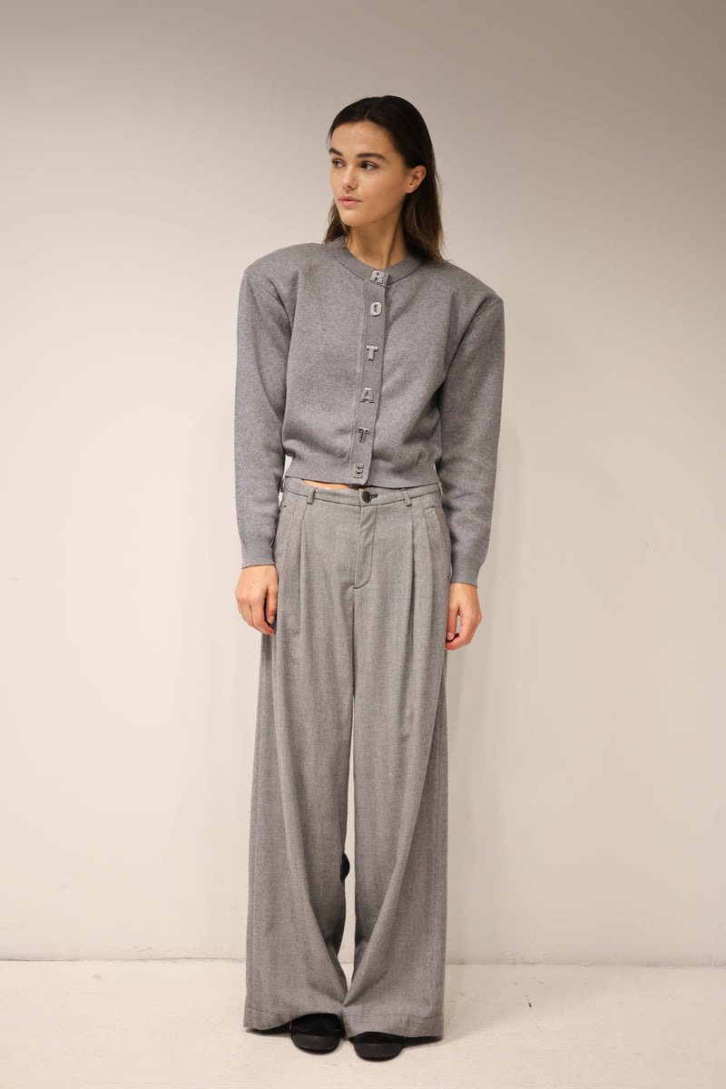 Firm Knit Cardigan Grey