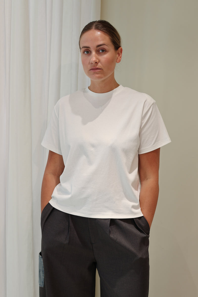 White Padded Tee - Wit