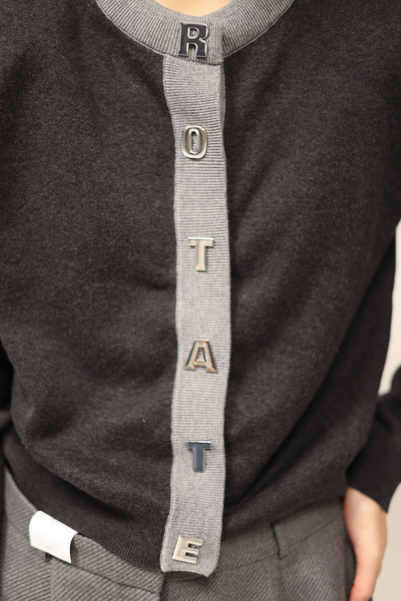 Firm Knit Cardigan Dark Grey