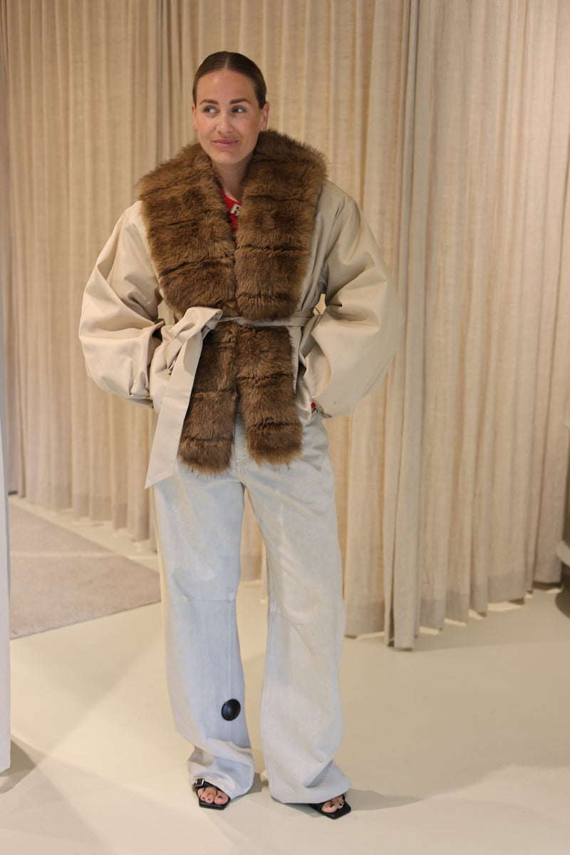 Faux Fur Collar Jacket