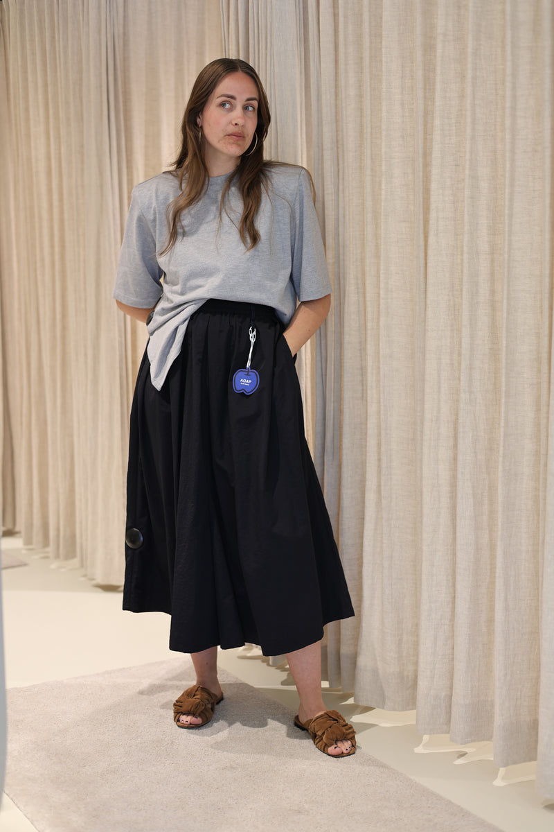 Nylon Long Culottes - Zwart