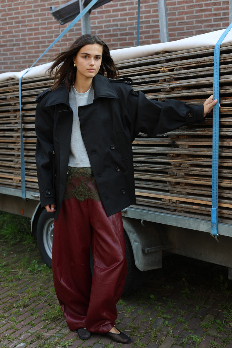 BELTED TRENCH 6707 BLACK