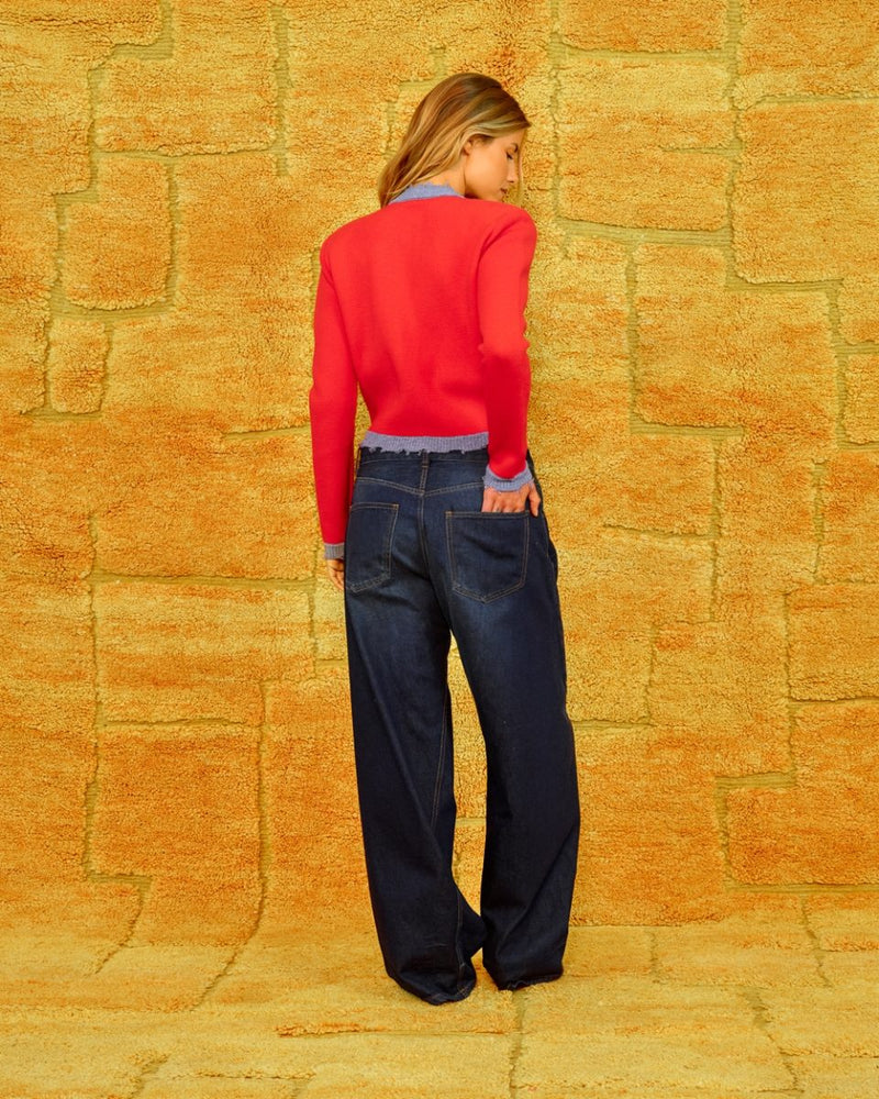 Celeste Cardigan poppy red