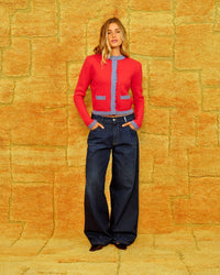 Celeste Cardigan poppy red