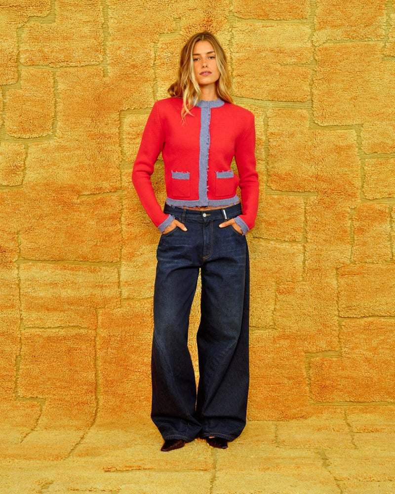 Celeste Cardigan poppy red