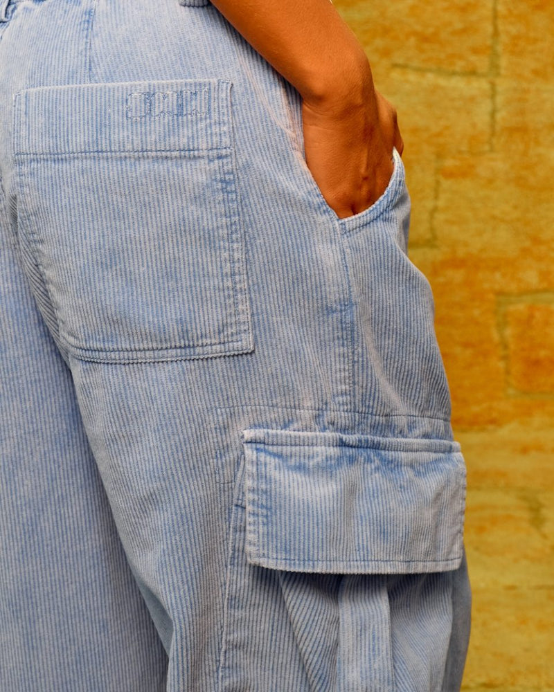 Romeo Baggy Pants Washed Corduroy sky blue