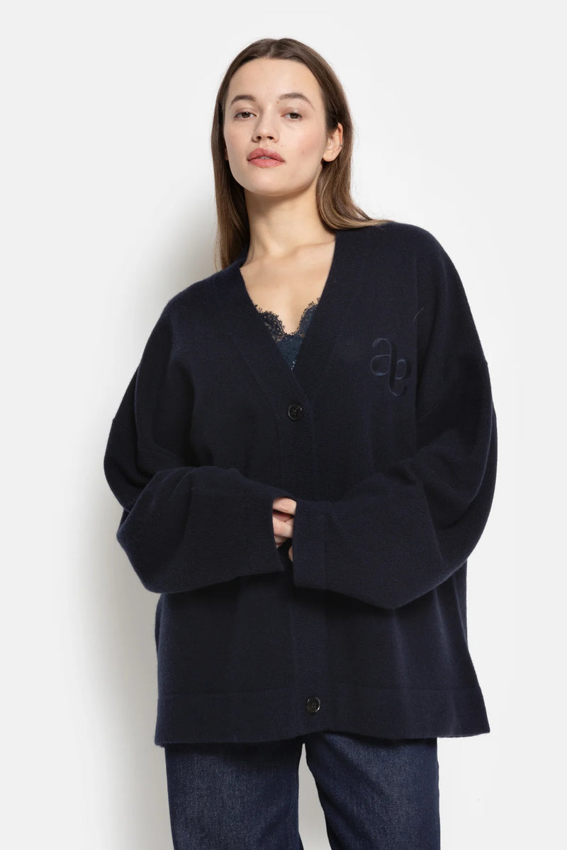 OLYMPIA KNITTED CARDIGAN - Donker Blauw