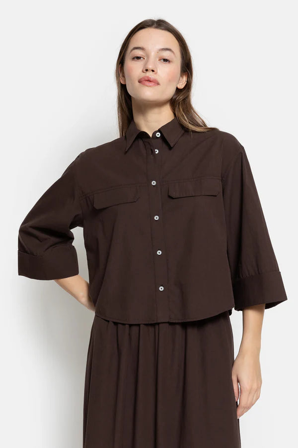 ODILE CROPPED POPLIN SHIRT