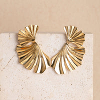 GINKGO statement earrings - Goud