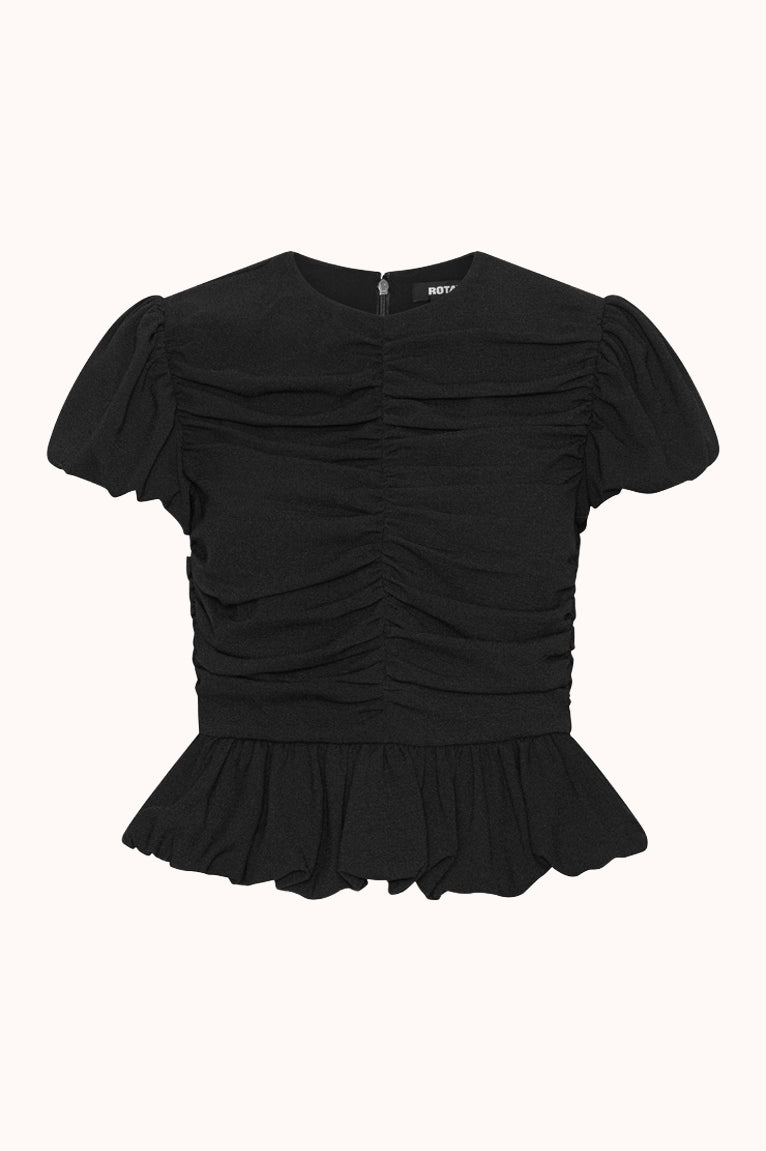 RUCHED PUFF SLEEVE TOP