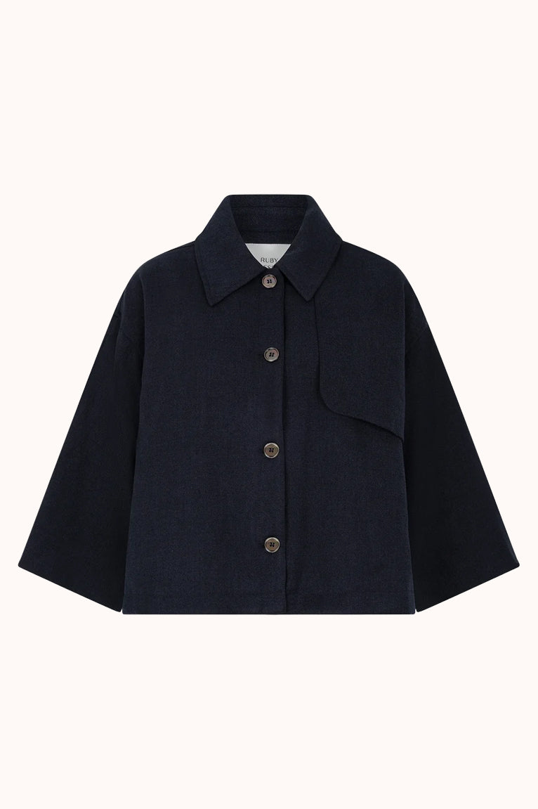 CLENDEAU Poncho shirt top night blue
