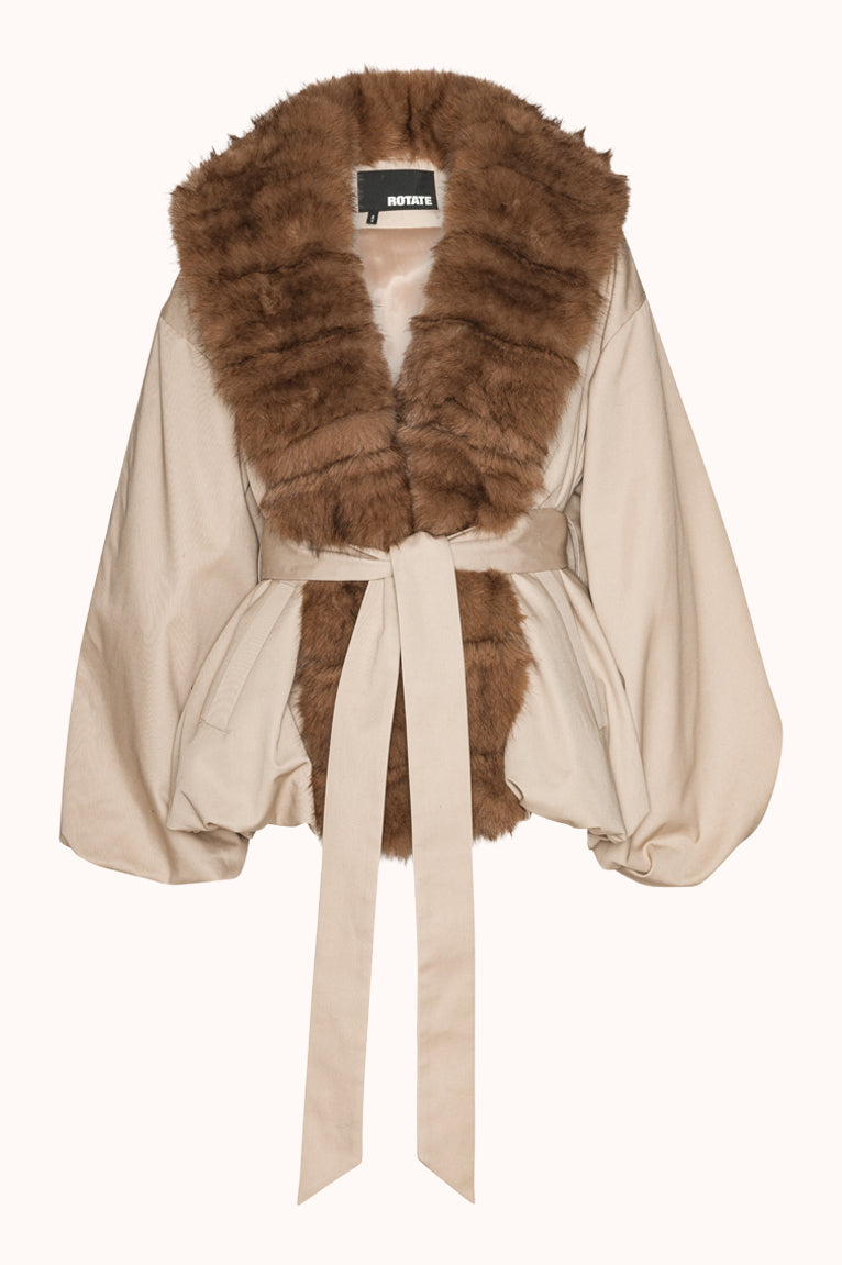 Faux Fur Collar Jacket