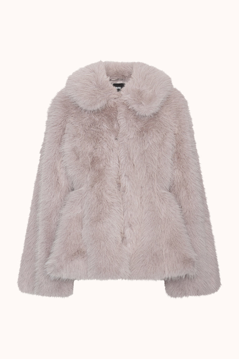 FAUX FUR FLARED JACKET