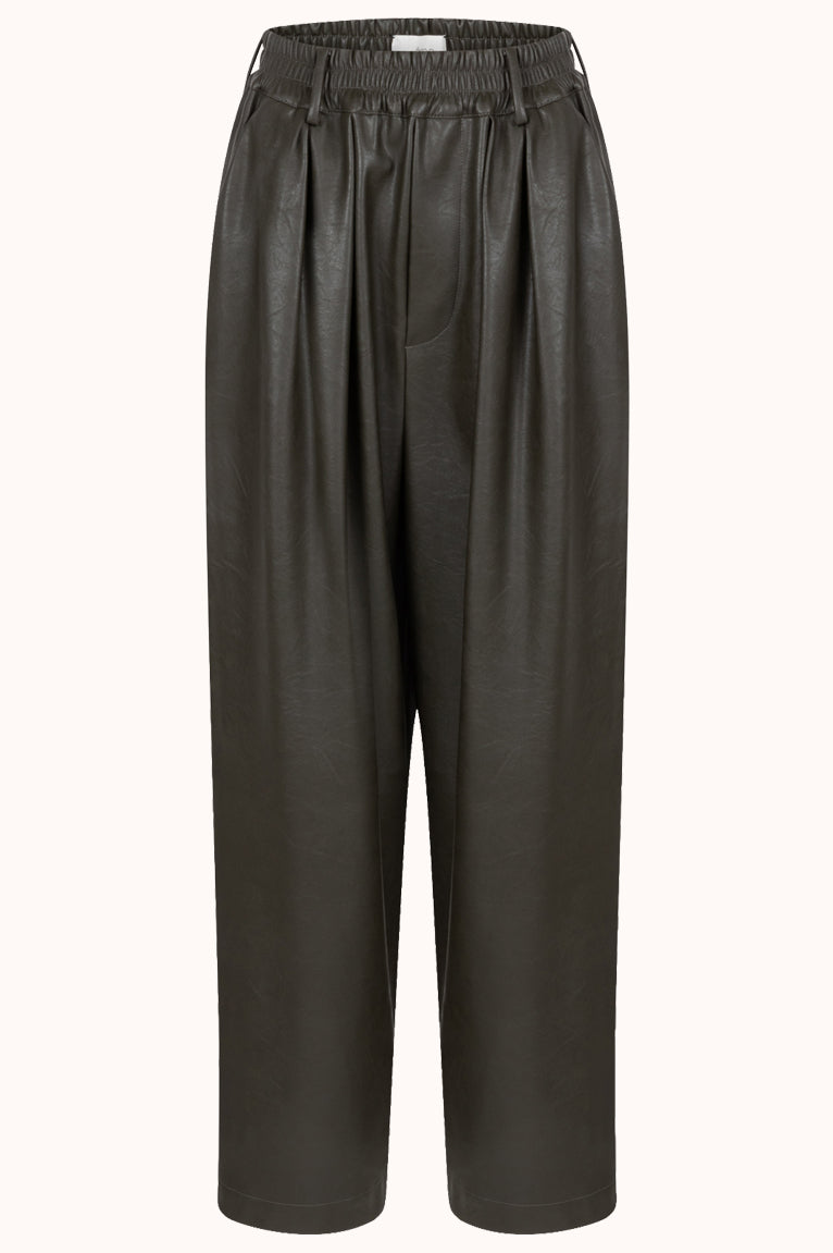 KICK PLEATED PANTS - Grijs