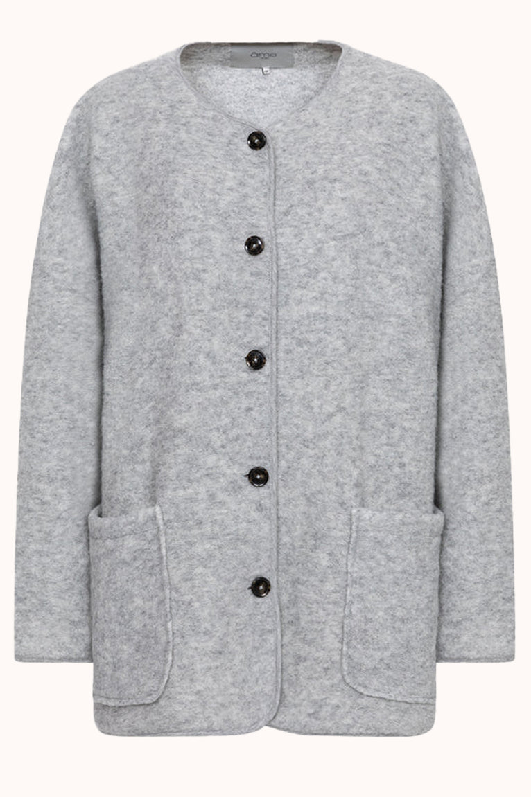 Hannah Wooly Oversized Jacket | Light Grey