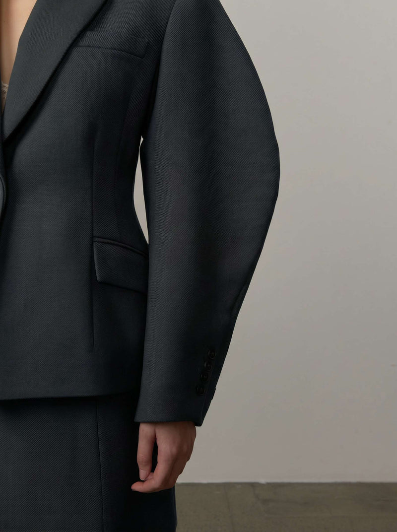 ALEX FITTED BLAZER STEEL GREY