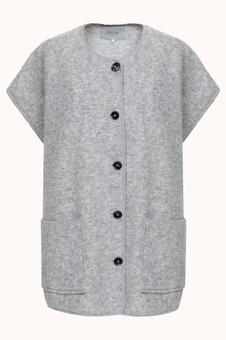 Ines Wooly Oversized Jacket | Light Grey