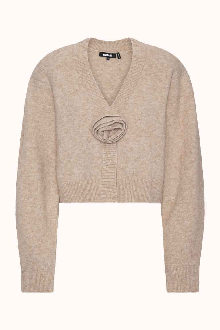 KNIT FLOWER CARDIGAN