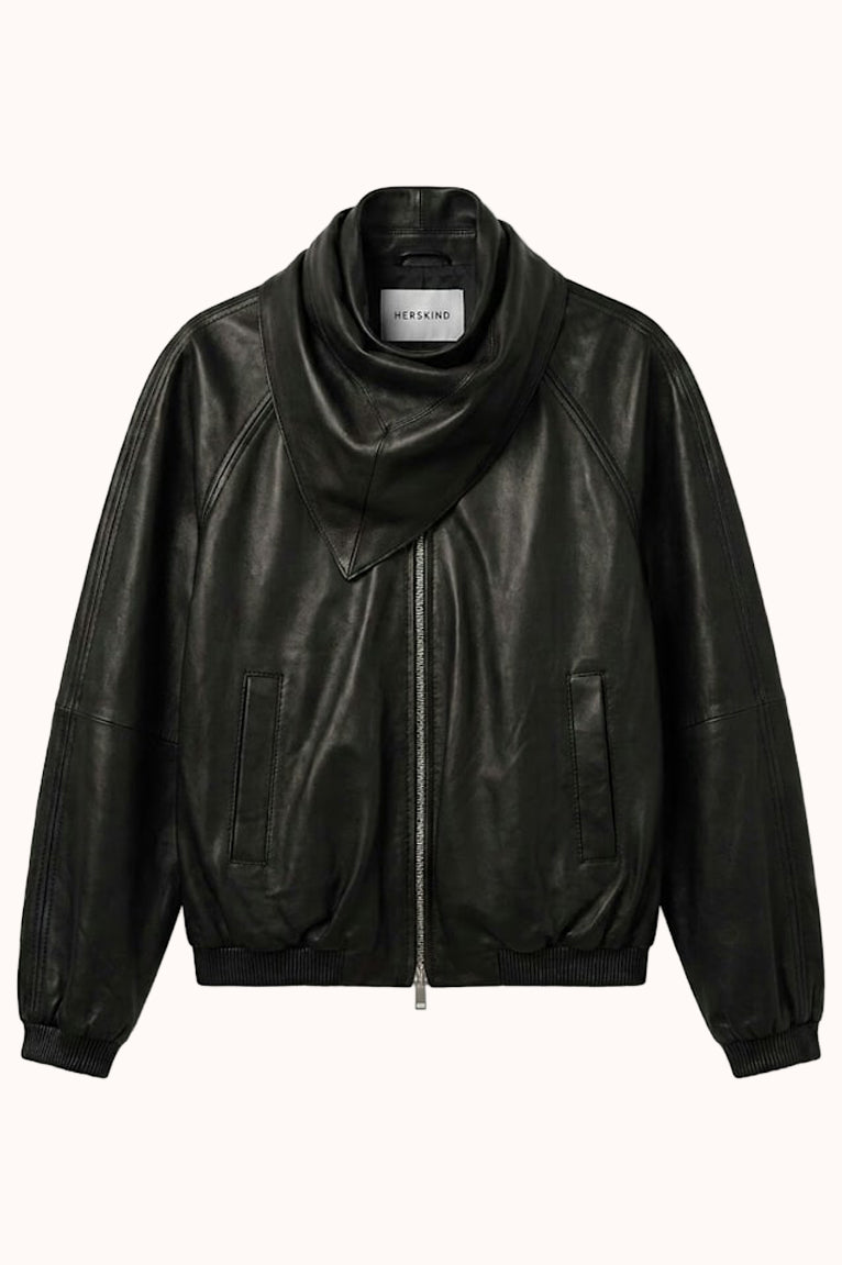 Yvette Leather Bomber Jacket
