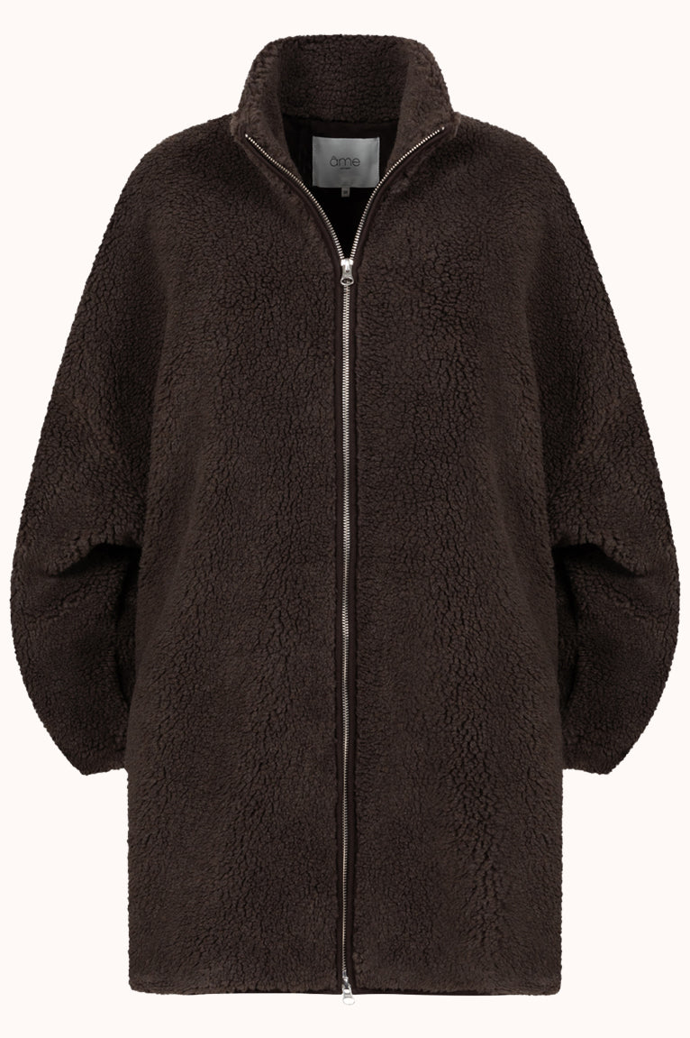 ONU TEDDY ZIPPER JACKET - Bruin