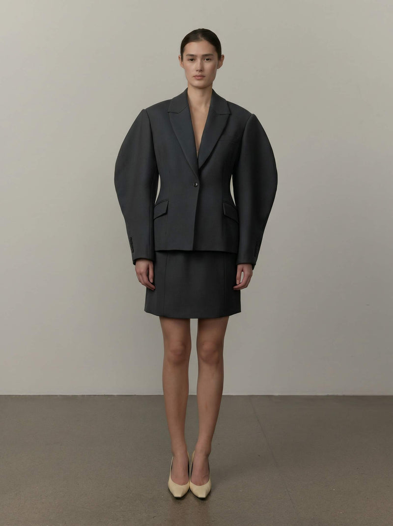 ALEX FITTED BLAZER STEEL GREY