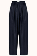 Kick Wooly Pleated Pants | Navy Blue