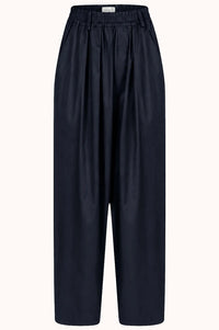 Kick Wooly Pleated Pants | Navy Blue