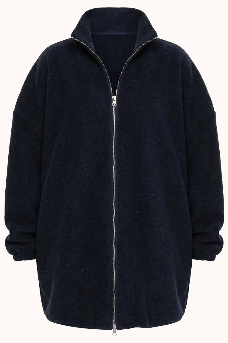 ONU WOOLY ZIPPER JACKET NAVY