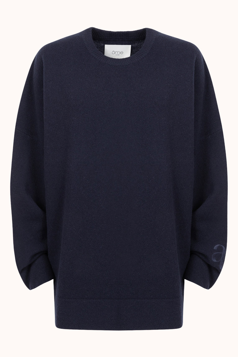 OSLO KNITTED SWEATER - Donker Blauw