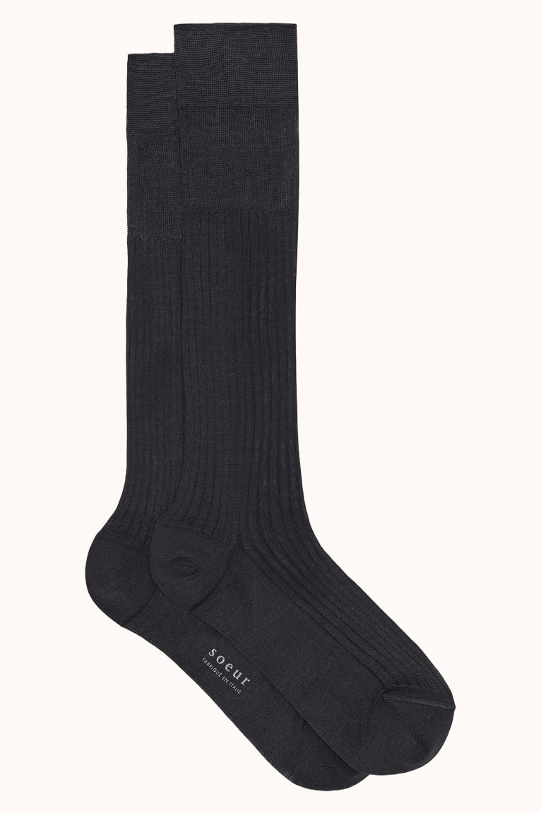Chaussettes fines à côtes