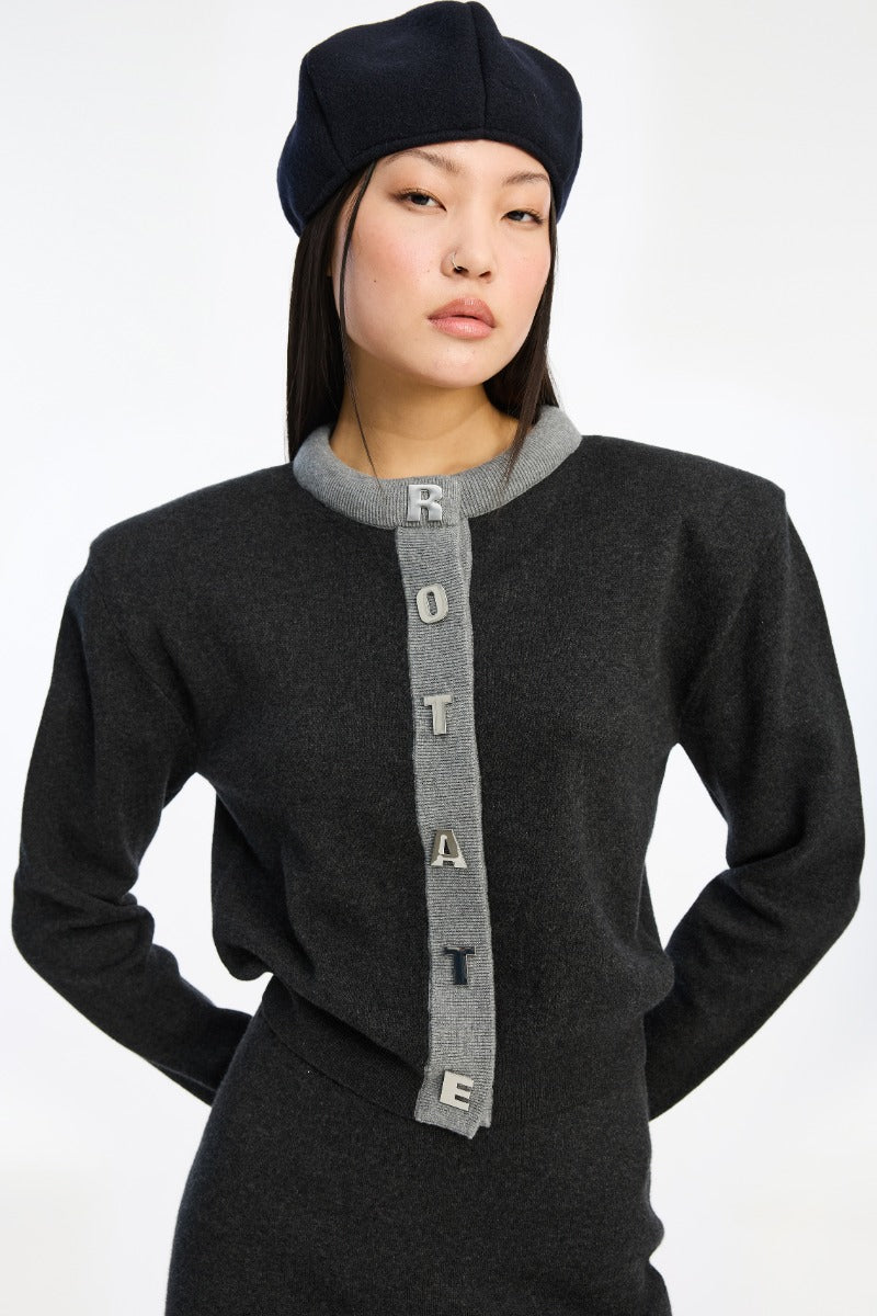Firm Knit Cardigan Dark Grey